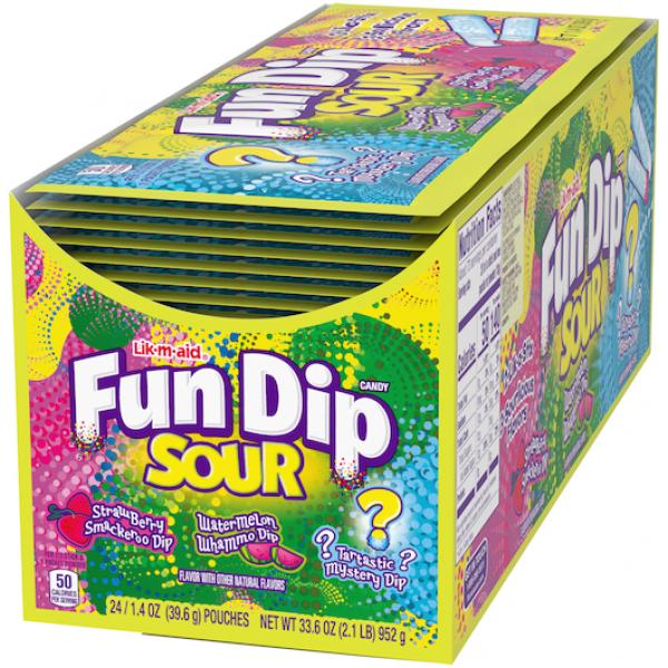 Lik M Aid Fun Dip Sour 1.4 Ounce Size - 288 Per Case.