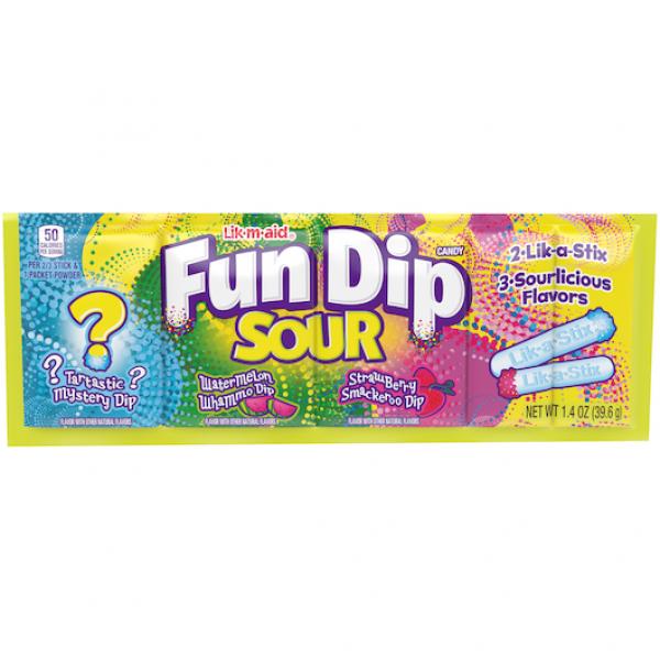Lik M Aid Fun Dip Sour 1.4 Ounce Size - 288 Per Case.
