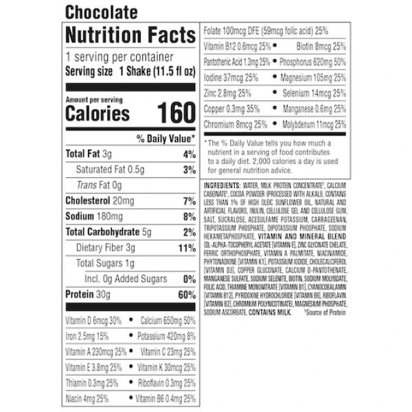 Protein Shake Chocolate 11.5 Fluid Ounce - 12 Per Case.