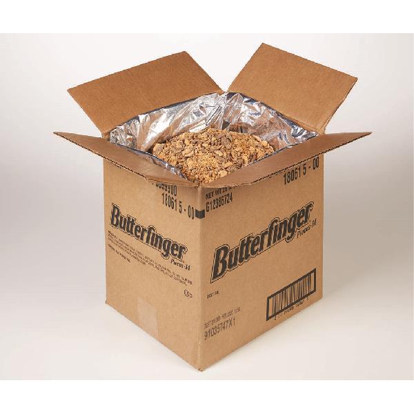 Butterfinger Candy Pieces Bulk 25 Pound Each - 1 Per Case.