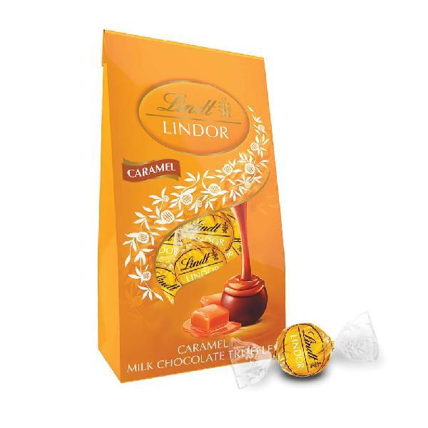 Lindt & Sprungli Lindor Caramel Bag 5.1 Ounce Size - 6 Per Case.