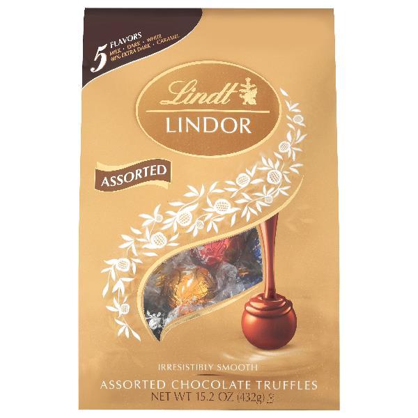 Lindt & Sprungli Lindor Assorted Bag 15.2 Ounce Size - 6 Per Case.