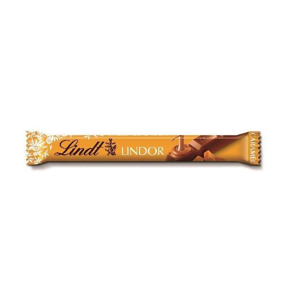 Lindt & Sprungli Lindor Caramel Stick Horizontal Tray 1.3 Ounce Size - 192 Per Case.