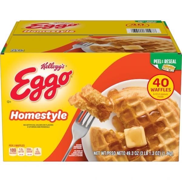 Kellogg's Eggo Waffles Homestyle 49.3 Ounce Size - 1 Per Case.