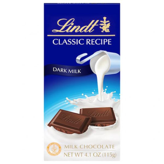 Lindt & Sprungli USA Inc Classic Recipe Dark Milk Bar 4.1 Ounce Size - 72 Per Case.