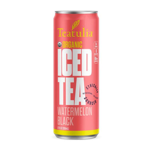 Teatulia Organic Teas Organic Watermelon Black Iced Tea 12 Ounce Size - 12 Per Case.