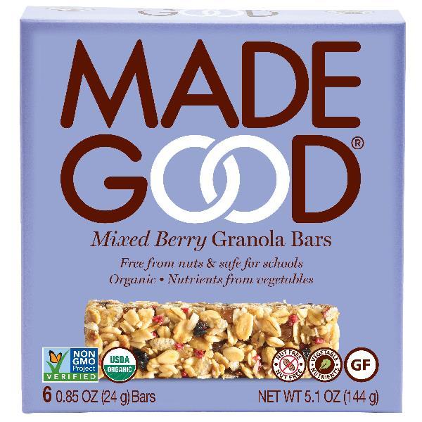 Madegood Mixed Berry Granola Snack Bar 6 Count Packs - 6 Per Case.