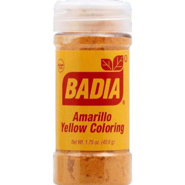 Badia Yellow Coloring Amarillo Standard 1.75 Ounce Size - 8 Per Case.