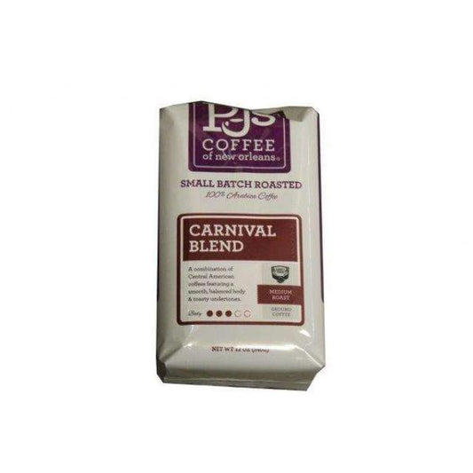 Pj's Coffee Of New Orleans Carnival Blend Ground Coffee 12 Ounce Size - 6 Per Case.