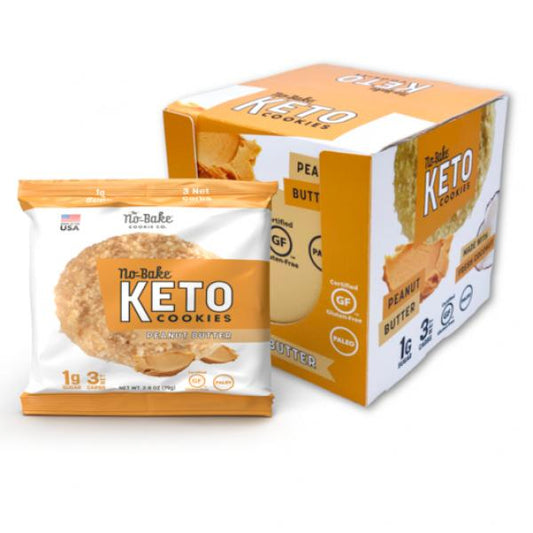 The No Bake Cookie Co Keto Peanut Butter Tub 6 Ounce Size - 12 Per Case.