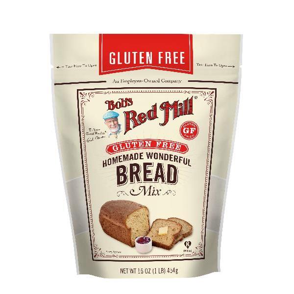 Bob's Red Mill Gluten Free Homemade Wonderfulbread Mix One Four Pouches 16 Ounce Size - 4 Per Case.