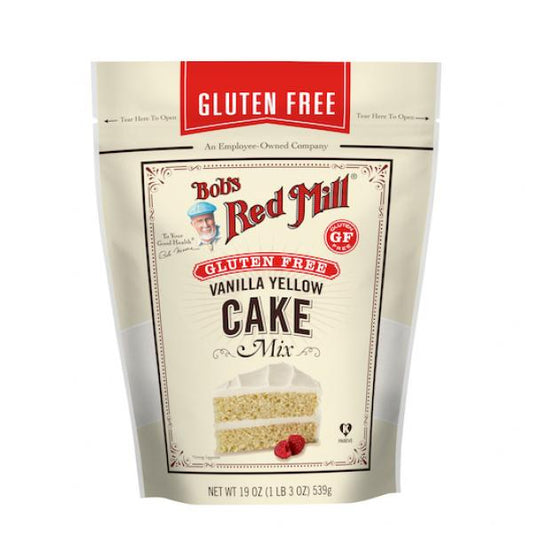 Bob's Red Mill Gluten Free Vanilla Yellow Cake Mix One Four Pouches 19 Ounce Size - 4 Per Case.