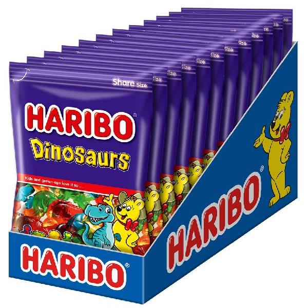 Haribo Confectionery Dinosaur Peg BagDrc 8 Ounce Size - 10 Per Case.