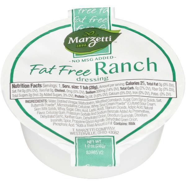 Fat Free Ranch Dressing 1 Ounce Size - 120 Per Case.