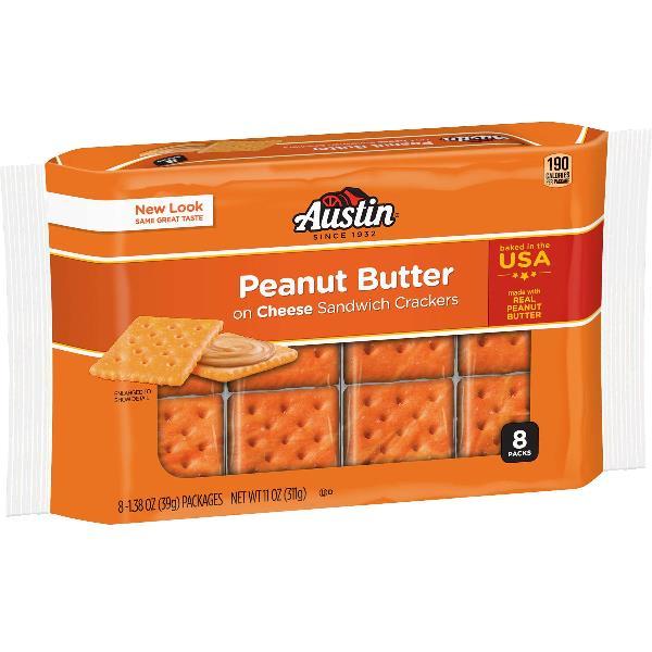 Austin Crackers Cheese With Peanut Butter1.38 Ounce Size - 96 Per Case.