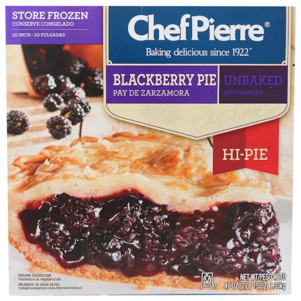 Chef Pierre Hi Pie Unbaked 10" Blackberry Pie 2.937 Pound Each - 6 Per Case.