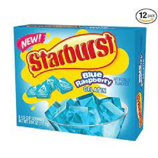 Starburst Blue Raspberry Gelatin 3.94 Ounce Size - 12 Per Case.