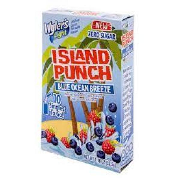 Wylers Light Island Punch Singles Ocean Breeze 10 Count Packs - 12 Per Case.