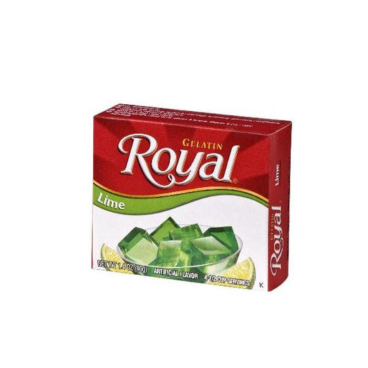 Royal Lime Gelatin Small 1.4 Ounce Size - 12 Per Case.