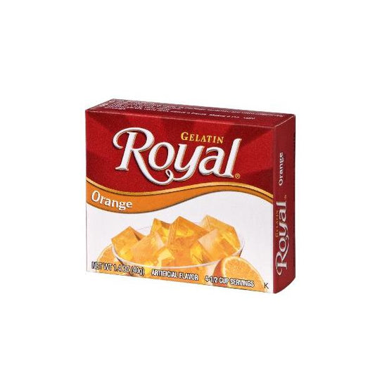 Royal Orange Gelatin Small 1.4 Ounce Size - 12 Per Case.