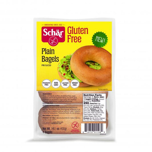 Schar Gluten Free Plain Bagel 14.1 Ounce Size - 4 Per Case.