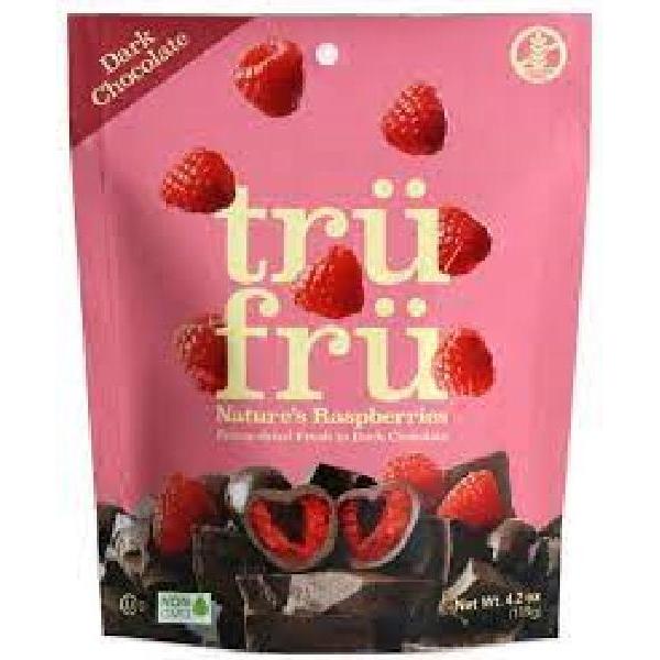 Tru Fru Hyper Dried Grab & Share Hyper Driedreal Raspberry In Dark Chocolate 4.2 Ounce Size - 6 Per Case.