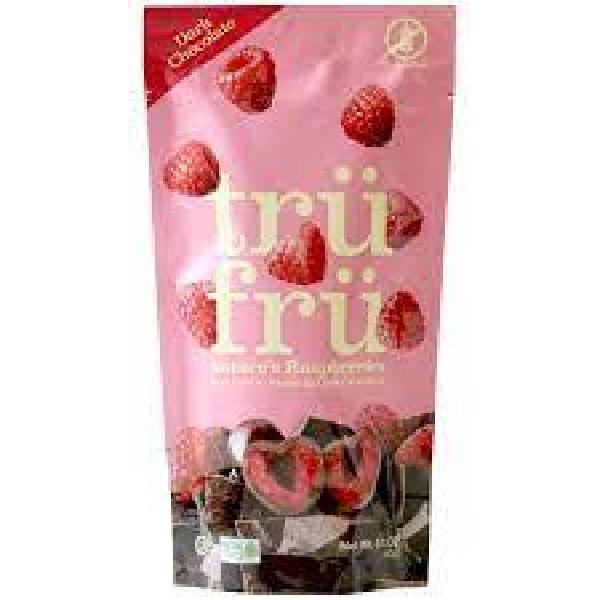 Tru Fru Hyper Dried Grab & Go Hyper Dried Real Raspberry In Dark Chocolate 2.1 Ounce Size - 12 Per Case.