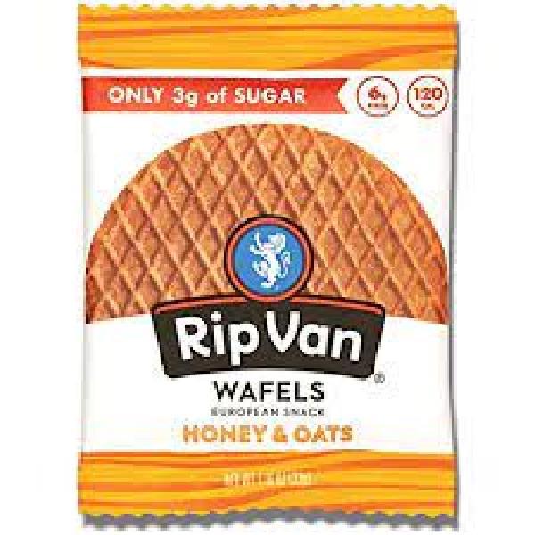 Rip Van Wafels Low Sugar Honey And Oat Singles 1.16 Ounce Size - 48 Per Case.
