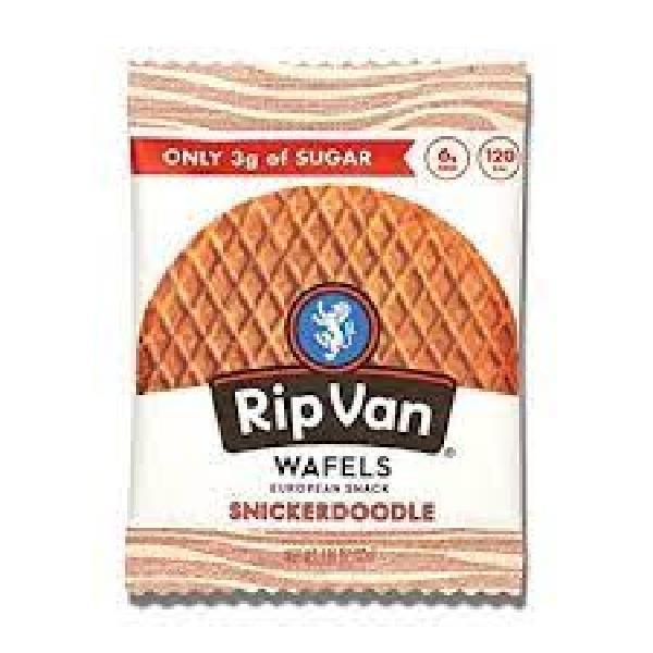 Rip Van Wafels Low Sugar Snickerdoodle Singles 1.16 Ounce Size - 48 Per Case.