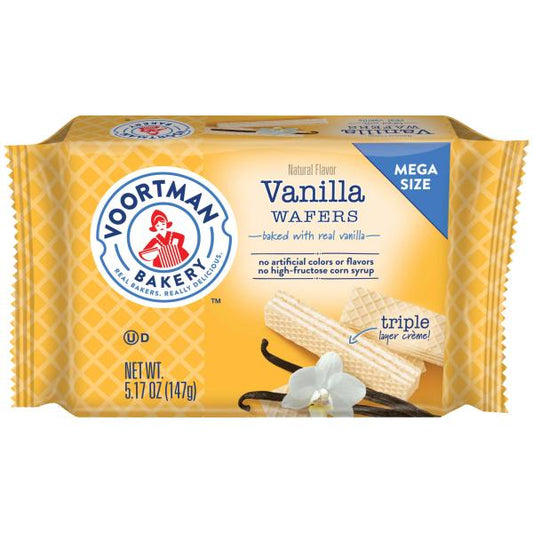 Voortman Bakery Vanilla Layered Wafers 5.17 Ounce Size - 54 Per Case.