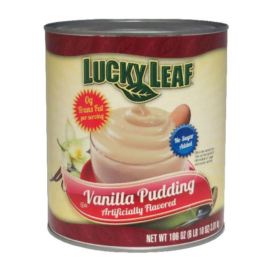 Lucky Leaf Vanilla Pudding Nsa Trans Fat Per Serving Cans 106 Ounce Size - 3 Per Case.