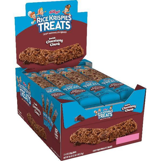 Kellogg's Rice Krispies Treats Squares Double Chocolate Chunk 3 Ounce Size - 72 Per Case.