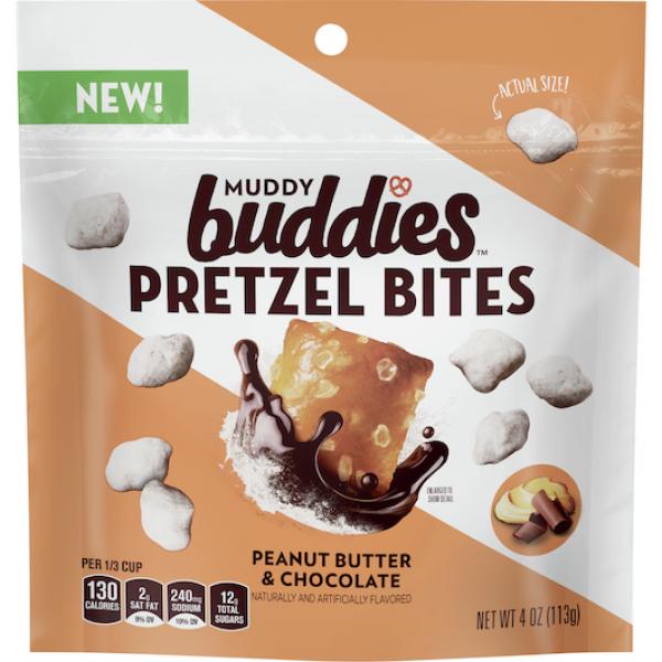 Chex Mix™ Muddy Buddies Pretzel Bites Peanut Butter & Chocolate 4 Ounce Size - 8 Per Case.