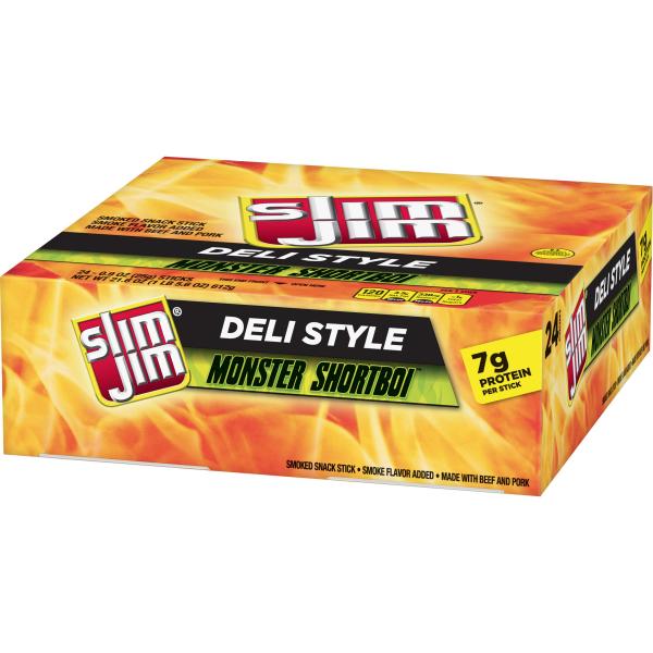 Slim Jim Deli Style Meat Sticks Original Flavor Count 0.9 Ounce Size - 144 Per Case.