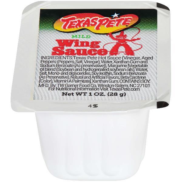 Texas Pete Mild Wing Sauce Dipping Cup 1 Ounce Size - 150 Per Case.