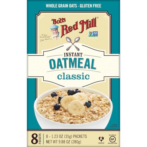 Bob's Red Mill Classic Gf Oatmeal Packets (Pkct) 9.88 Ounce Size - 4 Per Case.