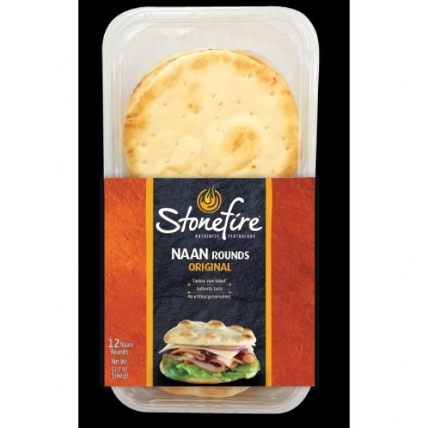 Stonefire Original Naan Rounds 12 Count Packs - 12 Per Case.