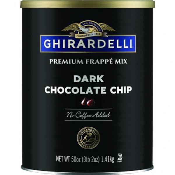 Ghirardelli Dark Chocolate Chip Frappe Mix 3.12 Pound Each - 6 Per Case.