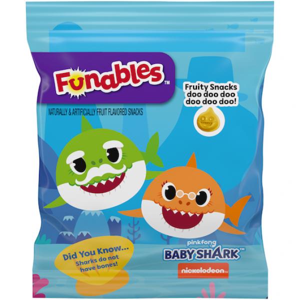 Funables Baby Shark Fruit Flavored Snacks Box 8 Ounce Size - 8 Per Case.