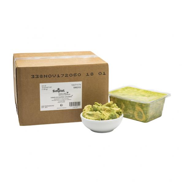 Simplot Harvest Fresh Avocados Hand Scooped Avocado Chunks Fresh 4 Pound Each - 4 Per Case.