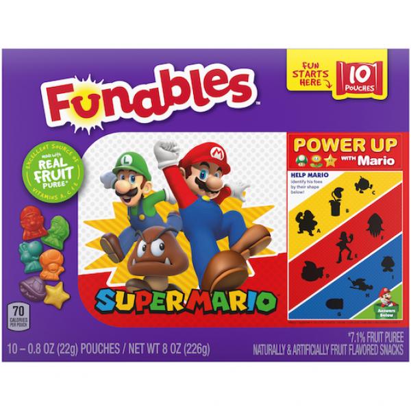 Funables Super Mario Fruit Flavored Snacks Box 8 Ounce Size - 8 Per Case.