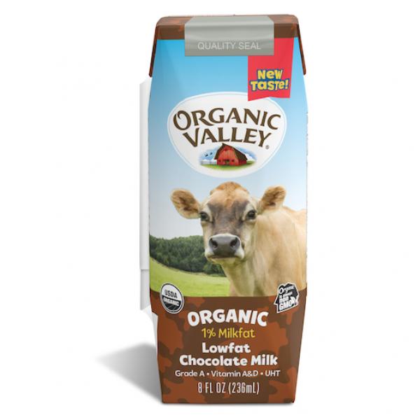 Organic Valley Aseptic Chocolate Milk 8 Fluid Ounce - 24 Per Case.