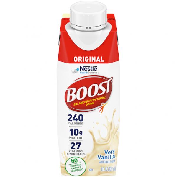 Nestle Boost Adult Nutrition Vanilla 8.01 Fluid Ounce - 24 Per Case.