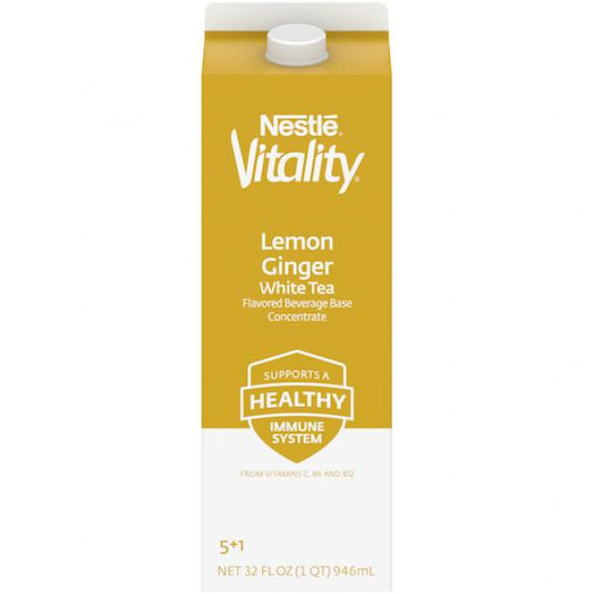 Nestle Vitality Lemon Ginger White Tea Concentrate Frozen X32 Ounce Size - 12 Per Case.