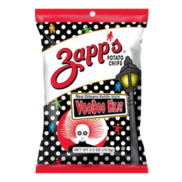 Zapp's Potato Chips Voodoo Heat Kettle Chips 2.5 Ounce Size - 36 Per Case.