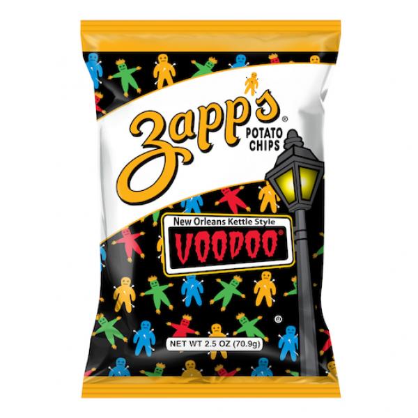 Zapp's Potato Chips Voodoo Heat Kettle Chips 2.5 Ounce Size - 36 Per Case.