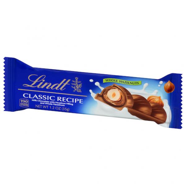 Lindt & Sprungli USA Inc Classic Recipe Whole Hazelnut Bar 1.2 Ounce Size - 18 Per Case.