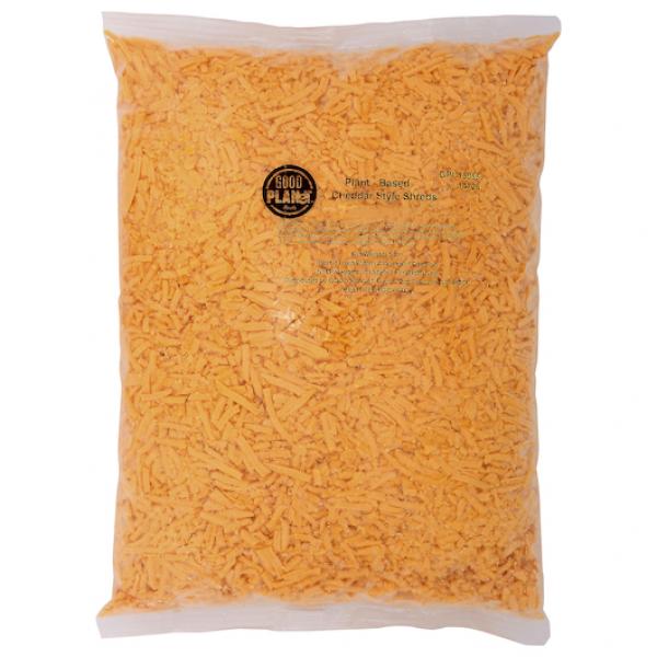 Good Planet Foods Cheddar Shreds Plant Based Cheese 5 Pound Each - 4 Per Case.