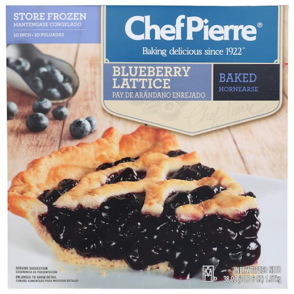 Chef Pierre Pie Blueberry Pre Baked Lattice10" 38 Ounce Size - 6 Per Case.