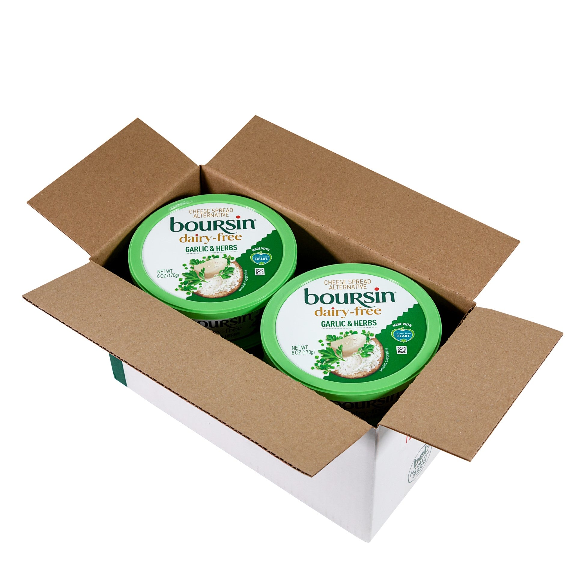 Boursin Dairy Free Garlic & Herb Cup 6 Ounce Size - 6 Per Case.